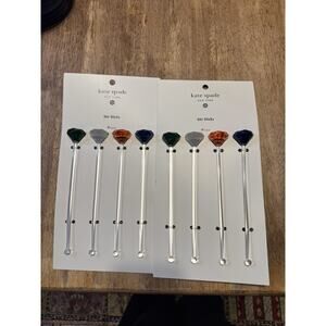 2 pack Kate Spade x Target Multi Color Gem Set Of Stir Sticks limited edition